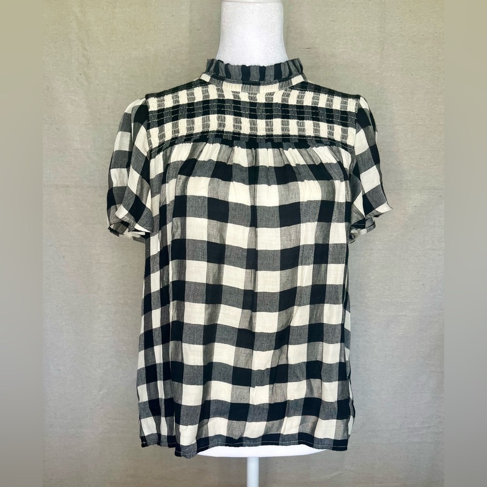 Black and White plaid blouse